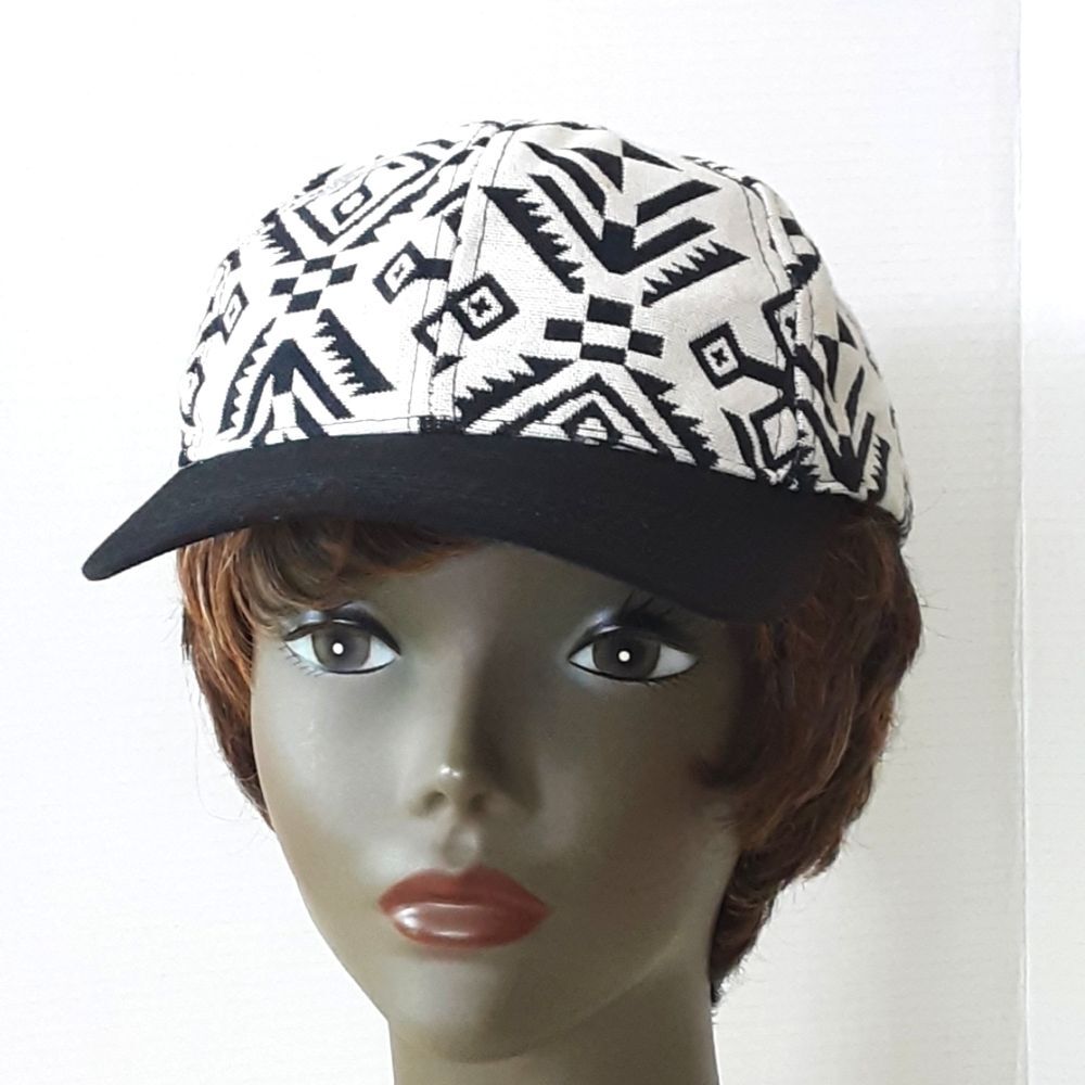 CHATTIES 100% Cotton Aztec Tribal Geometric Print Baseball Cap - NWOT - Unisex